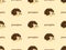 Porcupine seamless pattern on yellow background