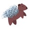 Porcupine wild icon, cartoon style