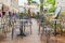 Porec, Croatia September 1, 2018: cafe on the streets of Porec in the summer after rain