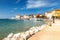 Porec town and harbor on Adriatic sea in Croatia.