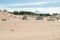 Pori, Finland - 27 June, 2019: Children playground on beautiful sandy beach Yyteri at summer, in Pori, Finland