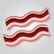 Pork bacon strips realistic flat vector illustration. Isolated.