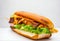 Pork Banh Mi sandwich. Food photography. Generative AI