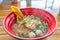 Pork bounced noodle soup, Thai food