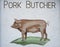 Pork butcher mosaic sign