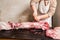 Pork butchering carcasses. Butcher cut up carcass
