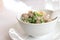 Pork congee and fried garlic