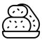 Pork croquette icon outline vector. Dutch potato