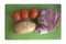 Pork curry ingredients: pork meat, tomato , potato