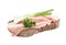 Pork fatback sandwich with onion isolated