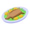 Pork food icon isometric vector. Portugal cuisine