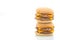 Pork hamburger or pork burger with cheese on white background