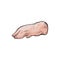 Pork meat chart element - foot with hoof, cartoon sketch vector illustration isolated.