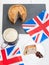 Pork pie and beer with flags