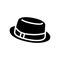 pork pie hat cap glyph icon vector illustration