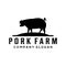 Pork / Pig Farm Vintage Badge Logo design inspiration