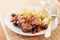 Pork provencal with baked potatoes