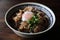 pork rice bowl with egg on wood backround japanese local food butadon