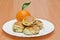 Pork rind cookies and orange