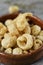 Pork rinds in an earthenware bowl