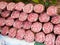 Pork salami and sausages typical products of the Emilian countryside