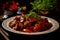 Pork in sweet and sour sauce. Traditional Chinese dishes