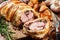 Pork tenderloin in wellington style in puff pastry