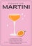 Pornstar Martini Cocktail garnished with passion fruit. Classic alcoholic beverage recipe modern wall art print. Summer