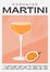 Pornstar Martini Cocktail garnished with passion fruit. Classic alcoholic beverage recipe. Summer aperitif poster