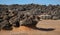 Porous lava volcanic rock around around Playa de la Concha beach in El Cotillo