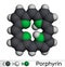 Porphine or Porphyrin, member of porphyrins molecule. It is heme cofactor of hemoglobin, cytochromes. Molecular model. 3D