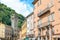 Porretta Terme, Bologna - Italy - colorful buildings and the Town Hall tower