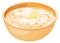 Porridge icon. Cartoon milk cereal. Breakfast bowl