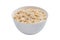 Porridge oatmeal on a white background isolated