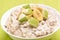Porridge oats with apple and bananas slices