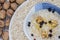 Porridge with Walnut Kernels, Blueberry and Honey with Walnut on