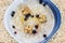 Porridge with Walnut Kernels, Blueberry and Honey with Walnut on