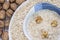 Porridge with Walnut Kernels with Walnut on a Background