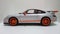 Porsche GT3 RS sports car silver orange rims