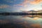 Port of Anacortes Marina at Sunset in WA state USA