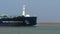 PORT ARANSAS, TX - 15 FEB 2023: Bow of a Crude Oil Tanker
