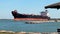 PORT ARANSAS, TX - 21 FEB 2020: The OVERSEAS TAMPA, a Crude Oil Tanker.