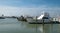 PORT ARANSAS, TX - 22 FEB 2023: White Sport Fishing Boat Yacht