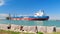 PORT ARANSAS, TX - 28 FEB 2020: The CAP GUILLAUME, a crude oil tanker