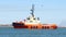 PORT ARANSAS, TX - 29 JAN 2020: The CC La Quinta, a tug sailing under the USA flag, is seen on the ship channel between the Gulf