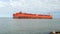 PORT ARANSAS, TX - 8 FEB 2020: The EAGLE TEXAS, a Crude Oil Tanker Ship.