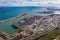 POrt of barcelona with colorful cargo ship containers