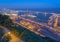 Port of Barcelona. night city view