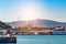 Port in Barcelona, sunny summer day