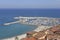 Port and beach of Menton in France